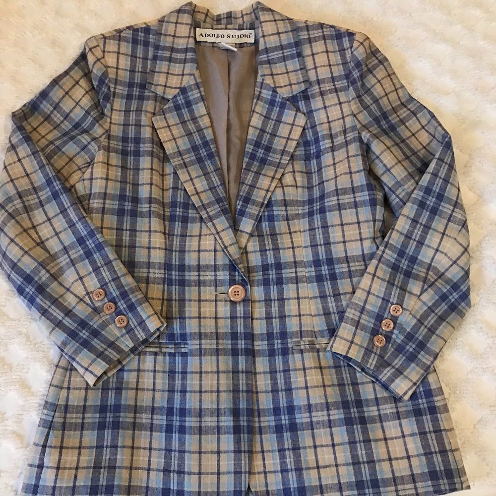 Blue Plaid Blazer size 2P
